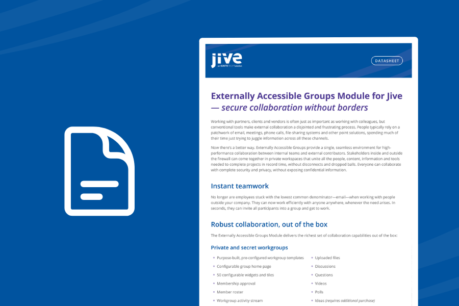 Externally Accessible Groups for Jive Intranets