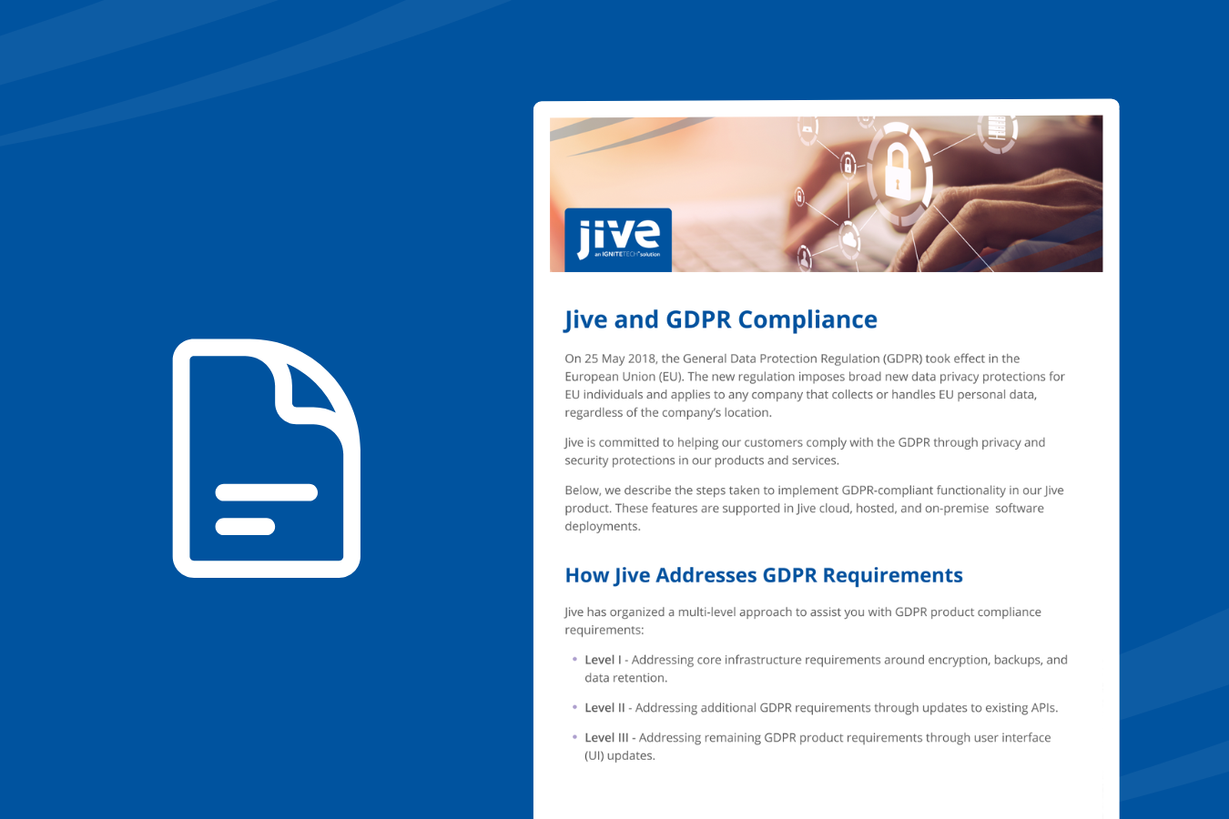 Jive and GDPR Compliance